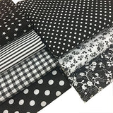OZXCHIXU 7PCS/lot Black Series Floral Cotton Craft Fabric Textile Quilting Sewing Patchwork Fabric Fat Quarter Bundles Fabric for Scrapbooking Cloth Sewing DIY Crafts Pillows and Masks