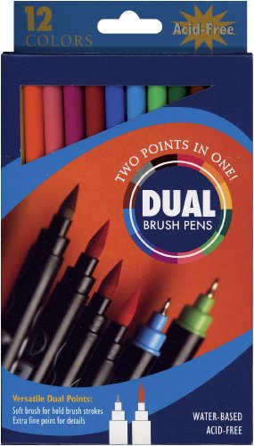 Pro Art Dual End Brush Pen Set, 12 Color