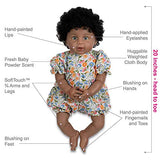 Paradise Galleries Realistic African American Toddler Girl Doll - Lucky Ducky, 20 inches in SoftTouch Vinyl, 6-Piece Doll Gift Set