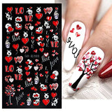 JMEOWIO 3D Embossed Valentines Day Nail Art Stickers Decals Self-Adhesive Pegatinas Uñas 5D Heart Love Nail Supplies Nail Art Design Decoration Accessories 4 Sheets