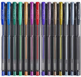 Arteza Metallic Gel Pens, Set of 14-Individual-Colors, 0.8-1.0 mm Tips, Acid-Free & Non-Toxic, Art Supplies for Journaling, Doodling, Drawing