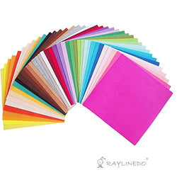 RayLineDo 40X Different Solid Color Felt Fabric Nonwoven Sheet Patchwork Squares 3030cm Quilting