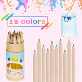 9 Packs Mini Drawing Colored Pencils with Sharpener Mini Colored Pencils Cartoon Coloring Pencil Portable Pencils in Tube for Kid Adults Artists Writing Sketching Coloring Party