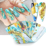 Marble Nail Art Foils Transfer Stickers Nail Art Supplies Foil Transfers Decals Marble Nail Foil Adhesive Sticker Starry Sky Paper for Women Girls Nail Art Decoration DIY Manicure Design