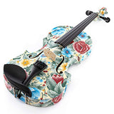 Kinglos 4/4 Cold-Rock Colored Ebony Fitted Solid Wood Violin Kit with Case, Shoulder Rest, Bow, Manual, Extra Bridge and Strings Full Size