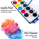 12 Colors Watercolor Paint Set Bulk, 60 Pack, Shuttle Art Watercolor Paint Set with Paint Brushes for Kids and Adults, Washable Paint for Classroom, Parties, Kindergarten and Art Activities