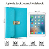 JoyNote Journal with Lock for Women, 2-in-1 Lock Journal with Combination Digital Password, Locking Diary Journal with 4 Card Slots, Pen Holder, 95 Sheets/190 Pages A5 Papers, Blue