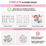 7220 Pcs Polymer Clay Beads Bracelets Making Kit, 24 Colors 6000 Pcs Flat Heishi Beads with Pendant Charms Complete Alphabet Smiley Face Beads Elastic Strings for Jewelry Making Set Necklace DIY Gift