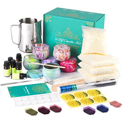 Soy Wax Candle Making Kit - Craft Gifts Supplies for Kids Adults Including 2LB Soy Wax, 6 Rich Scents, 6 Dyes, 6 Tins Wicks, 900ML Melting Pot and More
