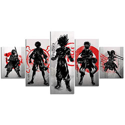 Japanese Anime One Piece Naruto Demon Slayer Poster Luffy Eren Tanjirou HD Print on Canvas Painting Wall Art for Living Room Decor Boy Gift (Unframed, MVP001)
