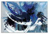 Blue White Abstract Canvas Wall Art Picture Print (36x24)