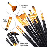 Acrylic Paint Brush Set, 1 Packs / 12 PCS Nylon Hair Brushes for All Purpose Acrylic Oil Watercolor Painting Artist Professional Kit.