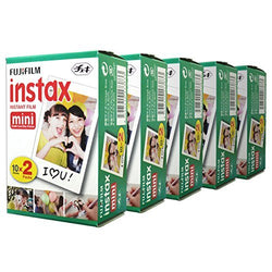 Fujifilm Instax Mini 100 Film for Fuji 7s 8 25 50s 90 300 Instant Camera, Share SP-1 White,pack