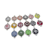 Wholesales 12pcs Mixed Silver 32mm Round Aromatherapy Pendant Locket Essential Oil Diffuser