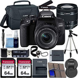 Canon EOS 800D DSLR Camera with 18-55mm is STM Lens with Preferred Accessory Bundle – Includes 2X 64GB SD Memory Cards + Canon Carrying Case + Tripod + Card Reader + More