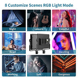 RGB LED Video Lighting Kit, SAMTIAN 2 Packs Photography Lighting with Wireless Remote/App Control, 8 Applicable Scenes, LCD Screen, Dimmable 552PCS LED Studio Lighting for Streaming/YouTube/Tiktok