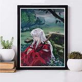 Diamond Painting Kits for Adults 5d Anime Full Drill Diamond Painting Paint with Diamonds Cross Stitch Kits for Beginners Inuyasha DIY Diamond Painting Gem Art Drill and Dotz11.8×15.7Inch