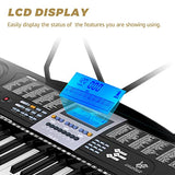 AODSK Keyboard Piano for Beginners Electric Keyboard 61Key With LCD Display Kit for Professional,255 Sounds,Microphone,3.5mm Jack and 24 Demo Songs