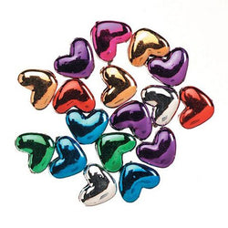 Bulk Buy: Darice DIY Crafts Pony Beads Acrylic Metallic Plated Assorted Colors Heart 6 x 9mm 100