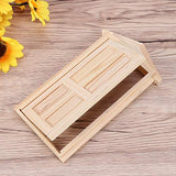 PIXNOR 1:12 Dollhouse Miniature 6-panel Wood Door with Steepletop