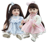 Pinky 50cm 20 inch Realistic Looking Soft Vinyl Silicone Lifelike Baby Girls Toddler Toy Reborn Dolls Twins