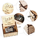 Over The Rainbow Music Box - Wood Laser Engraved Vintage Hand Cranked Cute Boxes Best Unique Gifts for Valentine's Day/Wedding Day/Birthday