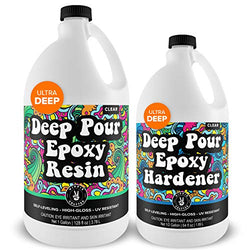 Hippie Crafter Deep Pour Epoxy Resin Crystal Clear 1.5 Gallons Set - DEEP 2" - 4" Pours