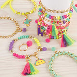 Make It Real – Neo-Brite Chains & Charms. Bracelet Making Kit for Girls and Tweens to Create Unique Bracelets, Tassel Charms, Gold Chains, and More