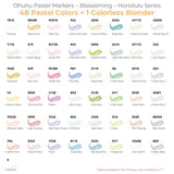 Ohuhu Pastel Alcohol Brush Markers - 48 New Pastel Colors - Blossoming - Alcohol Based Double Tipped Art Alcohol Markers for Artist Adults' Coloring Illustration - Brush & Chisel Dual Tips - Honolulu