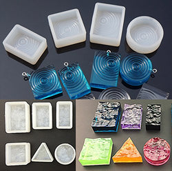 DOYOLLA 5 Water Wave 4 Water Ripple Clear Silicone Jewelry Molds DIY Resin Jewelry Making Necklace Pendant Ring Pendant Casting Mould Craft Tool