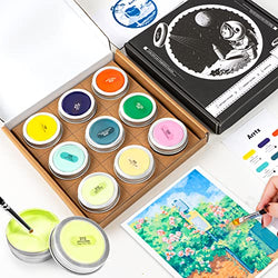 HIMI Gouache Paint, Set of 18 Colors×30ml with 5 Paint Brushes
