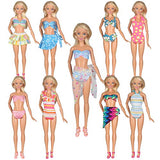 Tanosy 5 Sets Doll Swimsuits Bathing Suits Beach Bikini Clothes for 11.5" Girl dolls