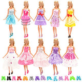 Miunana Lot 17 Pcs Handmade Girl Clothes Included 2 Coat Pants 5 Random Skirts 10 Random Shoes for 11.5 inch Girl Doll Birthday Xmas Gift