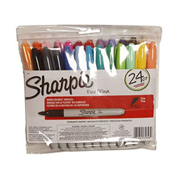 Sharpie 75846 Permanent Markers, Fine Point, Assorted Colors, 24-Count