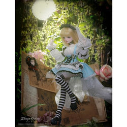 Meeler BJD Dolls 1/4 15.82 Inch Dolls Ball Jointed Doll Full Set Beautiful Girl Alice Doll Princess Dress with Clothes Shoes Wig Hair Face Makeup, Adorable Dolls for Doll Lover Gift