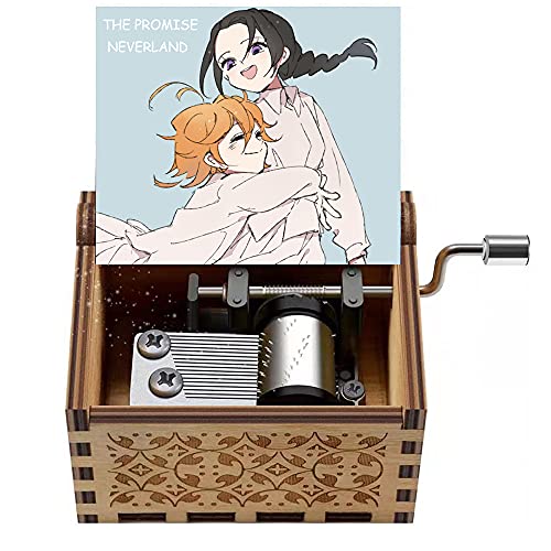 JYPLKCMT The Promised Neverland Gifts for Anime Fans | The Promised  Neverland Wooden Hank Crank Music Box | Play Isabella's Lullaby Song