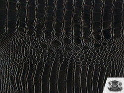 Vinyl Crocodile Allie BLACK Faux / Fake Leather Fabric By the Yard
