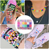 QUEFE 661pcs Pony Beads for Bracelet Making Kit, Kandi Beads for Jewelry Making, Polymer Clay Beads Smile Face Beads Letter Beads for Jewelry Making, DIY Arts and Crafts Gifts, Set for Girls 8-12