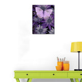 Purple Butterfly Painting Giclee Print on Canvas, Stretched and Framed, Modern Home Decoration Wall Art,12 by 16Inch,Ready to Hang