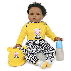 Charex Reborn Baby Dolls Black Lifelike Reborn Babies 22 Inch African American Realistic Baby Dolls Newborn Reborn Real Baby Dolls That Looks Real for Age 3+