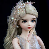 MZBZYU 1/3 BJD Doll 60Cm/23.62 Inch Ball Jointed Dolls Wedding Princess Doll Full Set Accessories Clothes Shoes Hair Surprise for Child Male and Female Couple