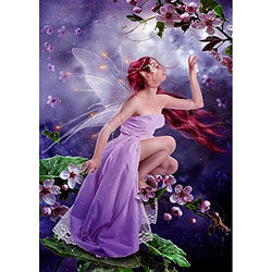 DIY 5D Diamond Painting Kits for Adults, DIY Diamond Painting Girl Fairy 5D Full Round Resin Rhinestone Wall Picture