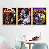 NEWSTARARTS Halloween Diamond Painting Kits Adults and Kids, Diamond Art DIY 5D Round Full Drill Enough Tools Perfect Relaxation and Home Wall Decor(4 Pack, 12x16 inch) DP202208HALLOWEEN