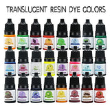 24 Colors Epoxy Resin Pigment - Transparent Epoxy Resin Colorant, Non-Toxic UV Epoxy Resin Liquid Dye for Resin Jewelry DIY Crafts Art Making