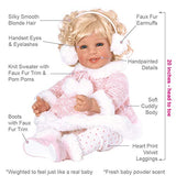 Adora ToddlerTime "Winter Wonder" Doll with fur trim outfit, faux suede boots and fluffy ear muffs