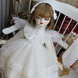 XSHION BJD Doll Girl Clothes, Doll White Angel Dress 3Pcs Clothes Set for 1/6 BJD Doll Dress Up Clothing Pretend Play Toy