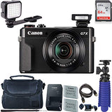 Canon PowerShot G7 X Mark II Digital Camera with 64 GB Card + LED Compact On-Camera Light + Premium Camera Case + 2 Batteries + Tripod