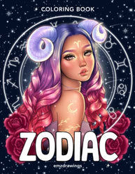Zodiac: Coloring Book For Adults and Teens Featuring Unique Astrological Signs Illustrations with Detailed Designs for Relaxation and Stress Relief (Flower Girls)