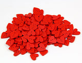 One Pack of About 160pcs Red 20mm Heart Shaped Painted 2 Hole Wooden Buttons package for Sewing