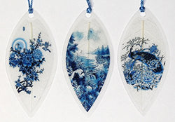 Lucore Leaf Bookmarks - Blue Landscapes Painting Lucky Charm, Ornament, Hanging & Wall Decor, Art